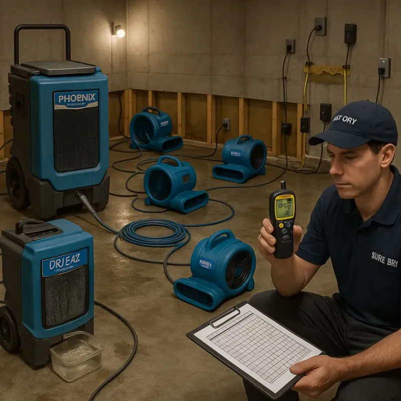 Structural Drying and Dehumidification process in Shelbyville, MO